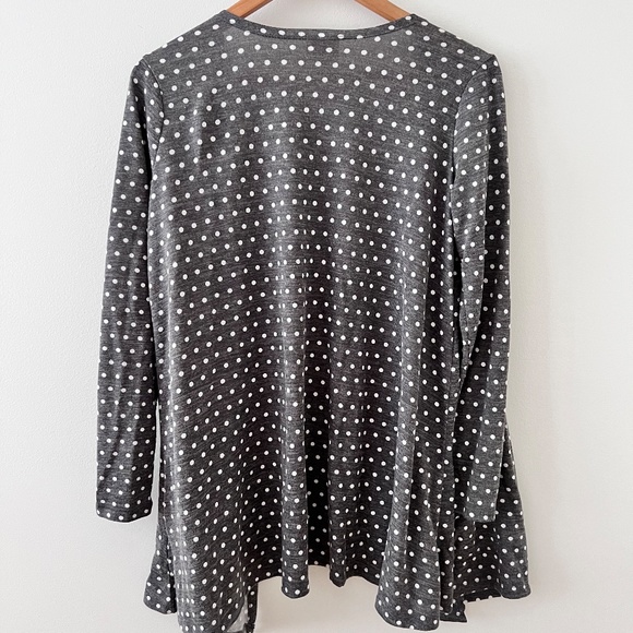 LuLaRoe Caroline Cardigan -XS - Grey and White Polkadot - Picture 3 of 5